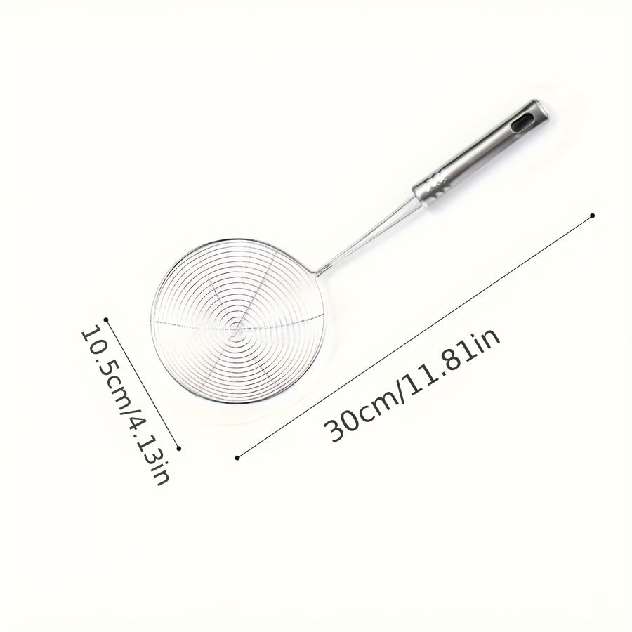 Stainless Steel Strainer Ladle with Handle - 1pc Wire Skimmer Spoon for Kitchen Cooking, Uncharged Household Skimmer for Frying, Kitchen Gadgets and Tools