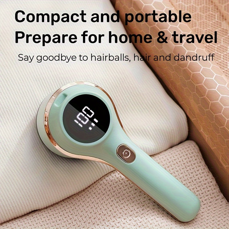 1pc, Fabric Shaver, Electric Lint Remover, USB Rechargeable Sweater Shaver, Power Lint Shaver, Fuzz Remover, Pilling Remover, Portable Hairball Trimmer For Clothes, Bedding, Furniture, Carpet, Sofa, Cleaning Supplies, Cleanin