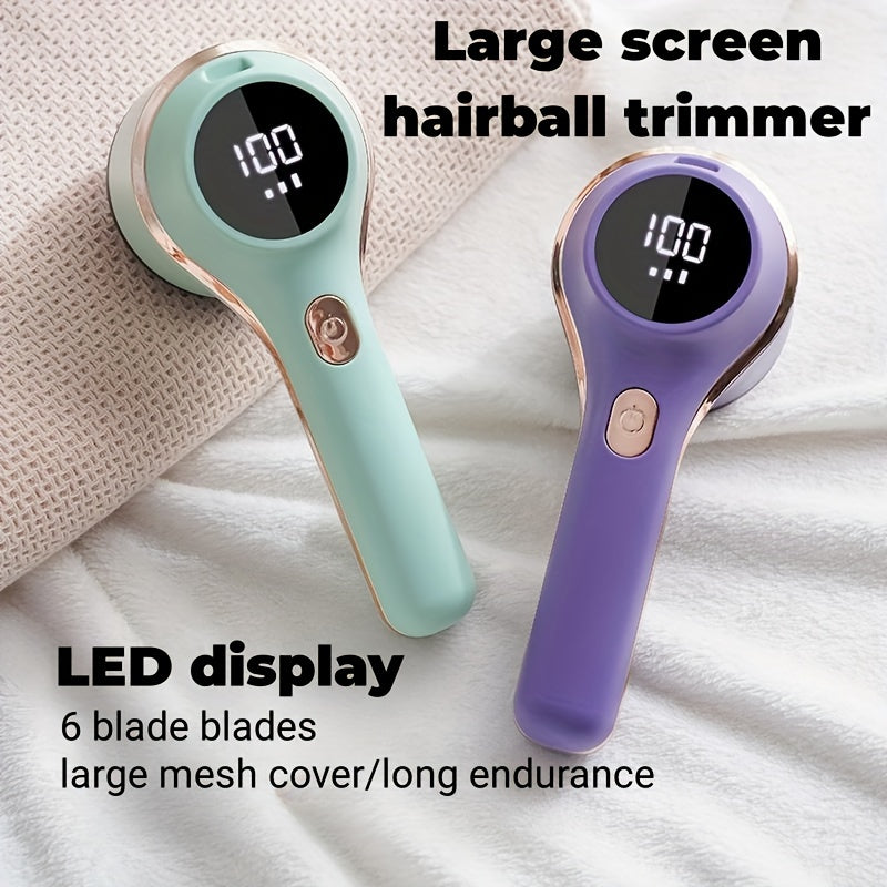 1pc, Fabric Shaver, Electric Lint Remover, USB Rechargeable Sweater Shaver, Power Lint Shaver, Fuzz Remover, Pilling Remover, Portable Hairball Trimmer For Clothes, Bedding, Furniture, Carpet, Sofa, Cleaning Supplies, Cleanin