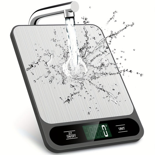 1pc, Food Scale Black, 22lb/10kg Digital Kitchen Scale Grams And Oz For Baking Cooking And Weight Loss, 1g/0.04oz Precise Graduation, Easy Clean Stainless Steel, Kitchen Gadgets, Kitchen Supplies, Kitchen Tools, Kitchen Stuff