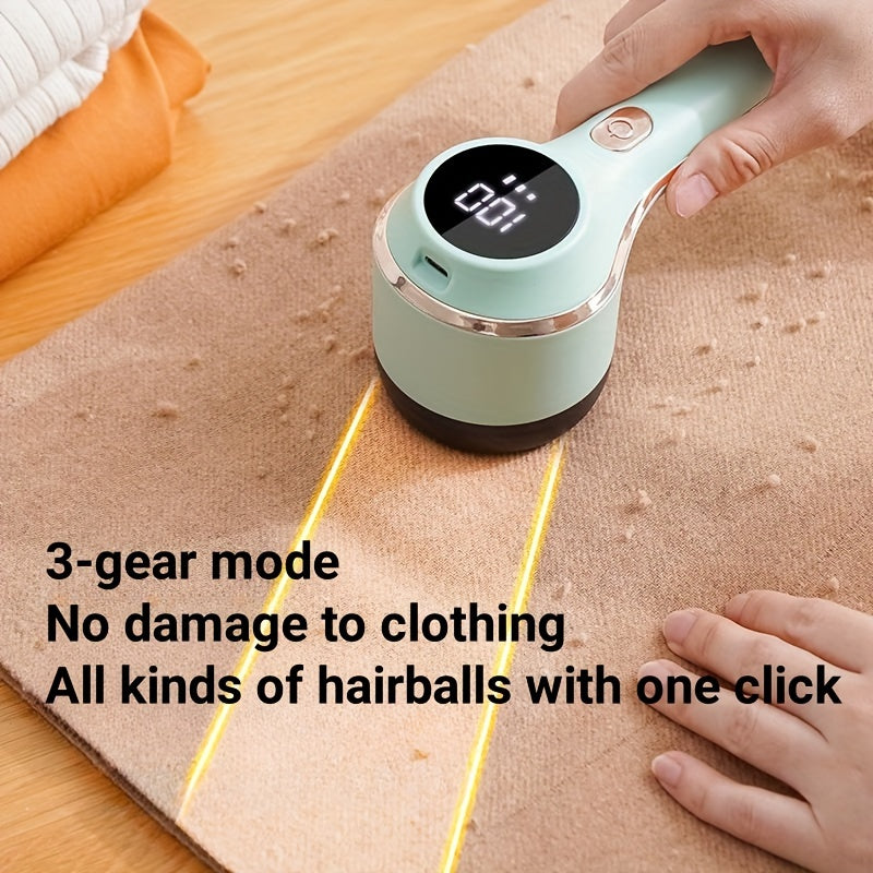 1pc, Fabric Shaver, Electric Lint Remover, USB Rechargeable Sweater Shaver, Power Lint Shaver, Fuzz Remover, Pilling Remover, Portable Hairball Trimmer For Clothes, Bedding, Furniture, Carpet, Sofa, Cleaning Supplies, Cleanin