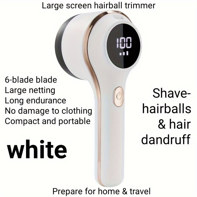 1pc, Fabric Shaver, Electric Lint Remover, USB Rechargeable Sweater Shaver, Power Lint Shaver, Fuzz Remover, Pilling Remover, Portable Hairball Trimmer For Clothes, Bedding, Furniture, Carpet, Sofa, Cleaning Supplies, Cleanin