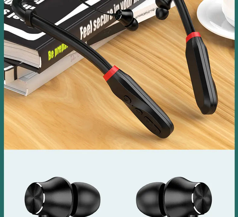 EARDECO 200 Hour Playback Bluetooth Headphone Bass Wireless Headphones Neckband Earphone with Mic Sport Music Headset Stereo