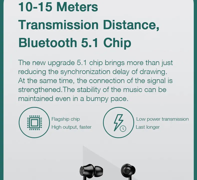 EARDECO 200 Hour Playback Bluetooth Headphone Bass Wireless Headphones Neckband Earphone with Mic Sport Music Headset Stereo