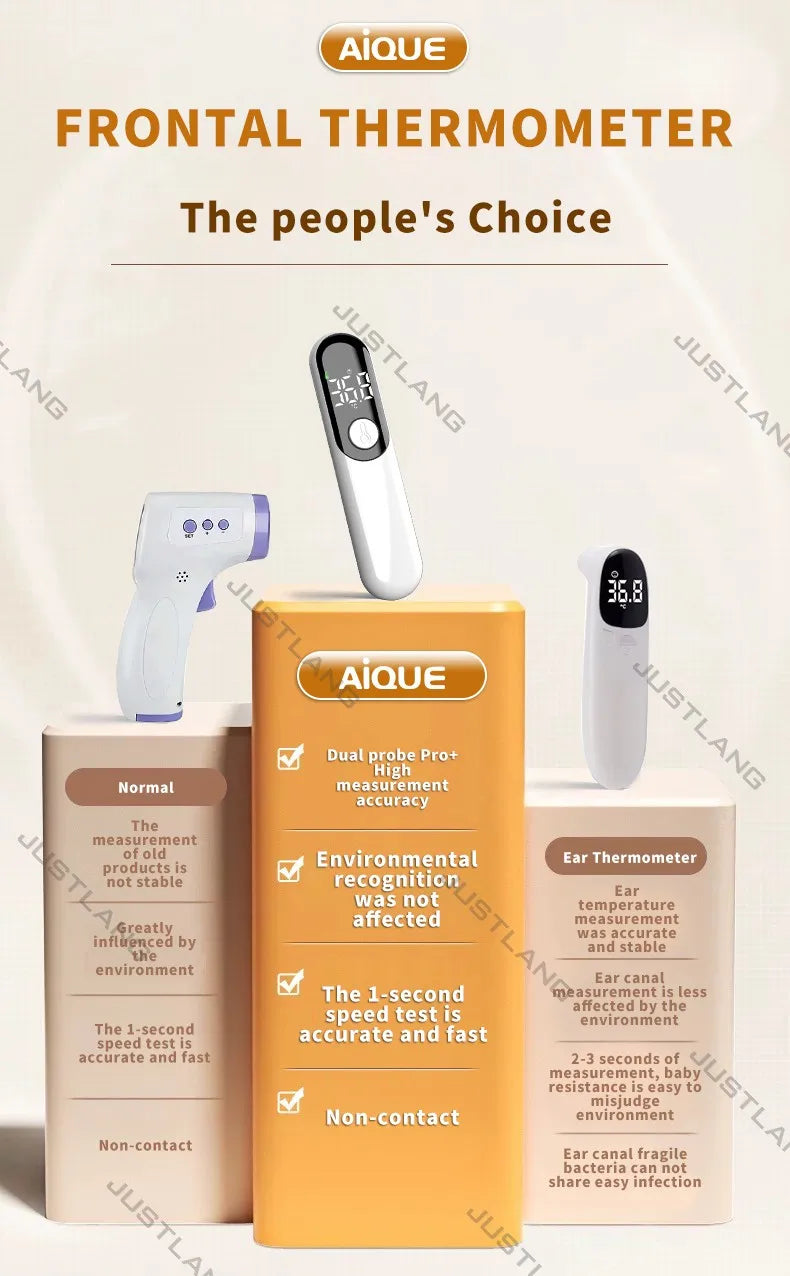 AiQUE Infrared Thermometer Digital LCD Body Measurement Kids Adult Fever IR Children Non-Contact Termometro