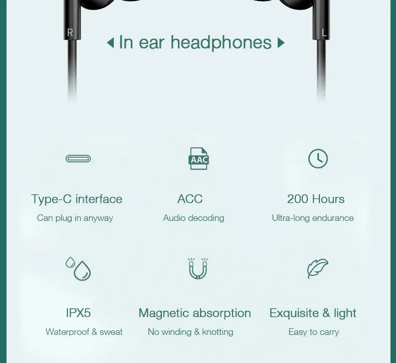 EARDECO 200 Hour Playback Bluetooth Headphone Bass Wireless Headphones Neckband Earphone with Mic Sport Music Headset Stereo