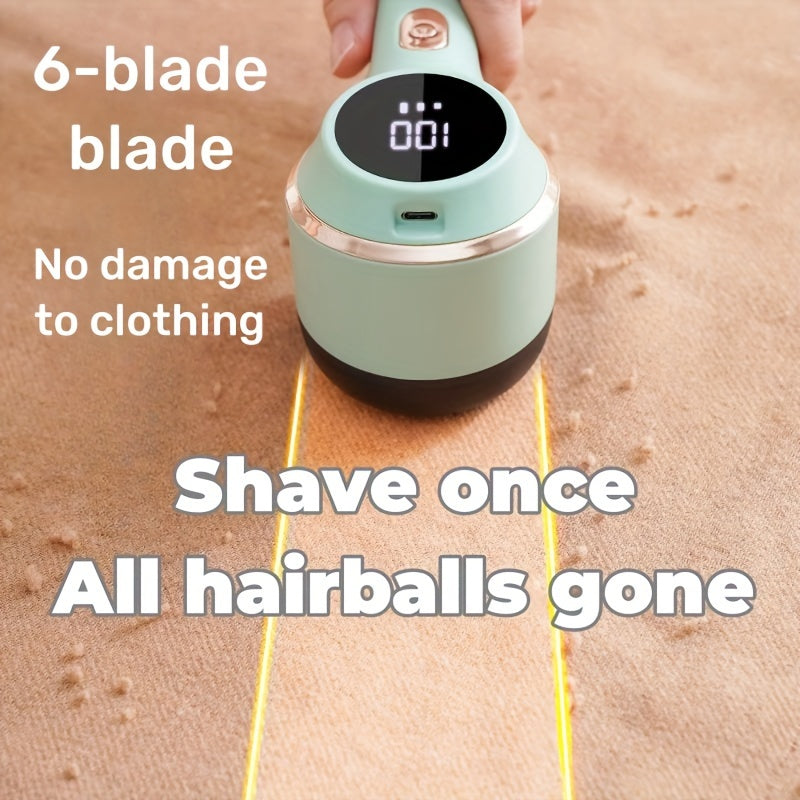 1pc, Fabric Shaver, Electric Lint Remover, USB Rechargeable Sweater Shaver, Power Lint Shaver, Fuzz Remover, Pilling Remover, Portable Hairball Trimmer For Clothes, Bedding, Furniture, Carpet, Sofa, Cleaning Supplies, Cleanin