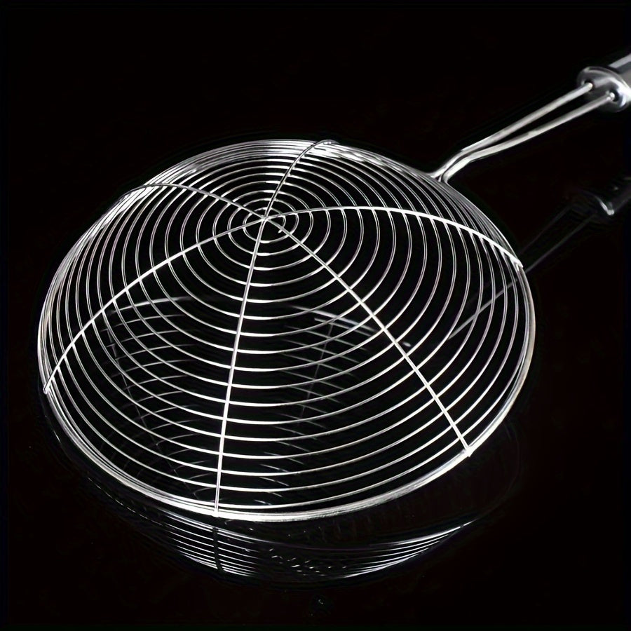 Stainless Steel Strainer Ladle with Handle - 1pc Wire Skimmer Spoon for Kitchen Cooking, Uncharged Household Skimmer for Frying, Kitchen Gadgets and Tools
