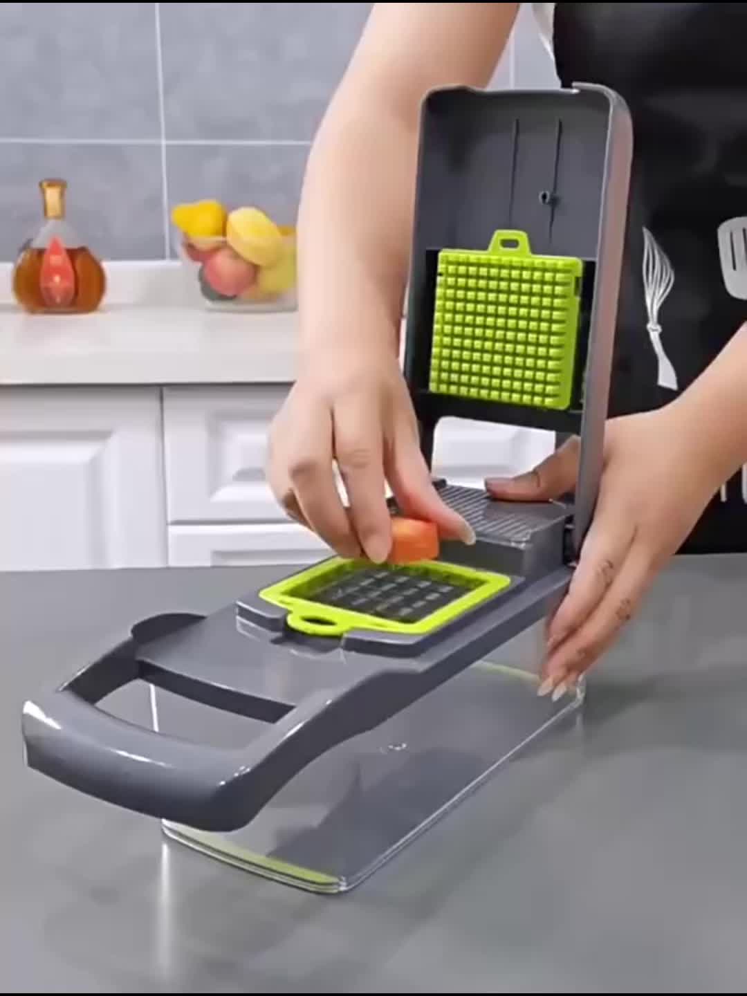 6/16pcs/Set, Vegetable Chopper, Multifunctional Fruit Slicer, Manual Food Grater, Vegetable Slicer, Cutter With Container, Onion Mincer Chopper, Household Potato Shredder, Kitchen Stuff, Kitchen Gadgets, Dorm Essentials