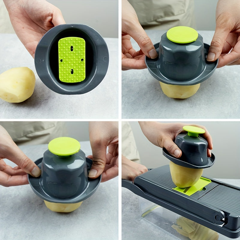 6/16pcs/Set, Vegetable Chopper, Multifunctional Fruit Slicer, Manual Food Grater, Vegetable Slicer, Cutter With Container, Onion Mincer Chopper, Household Potato Shredder, Kitchen Stuff, Kitchen Gadgets, Dorm Essentials